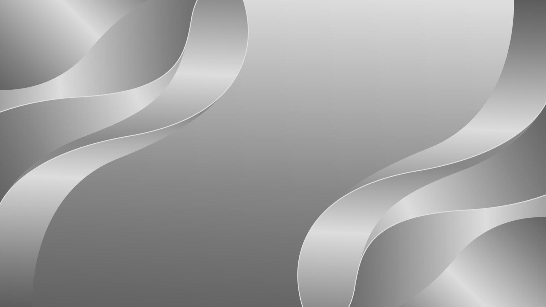 elegant silver luxury curve background with smooth metallic gradient and abstract lines vector