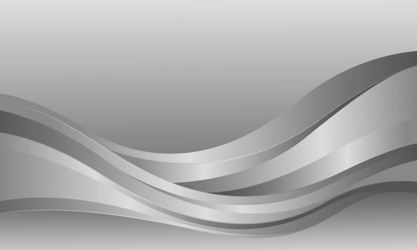 Elegant abstract silver luxury background with wave shapes vector