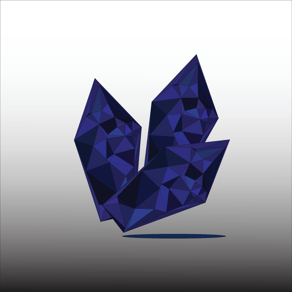 a blue diamond with a white background vector