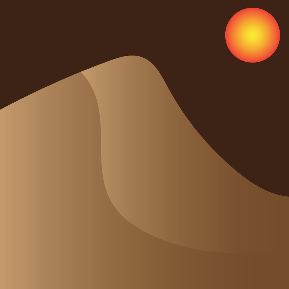 a desert landscape with a sun in the sky vector