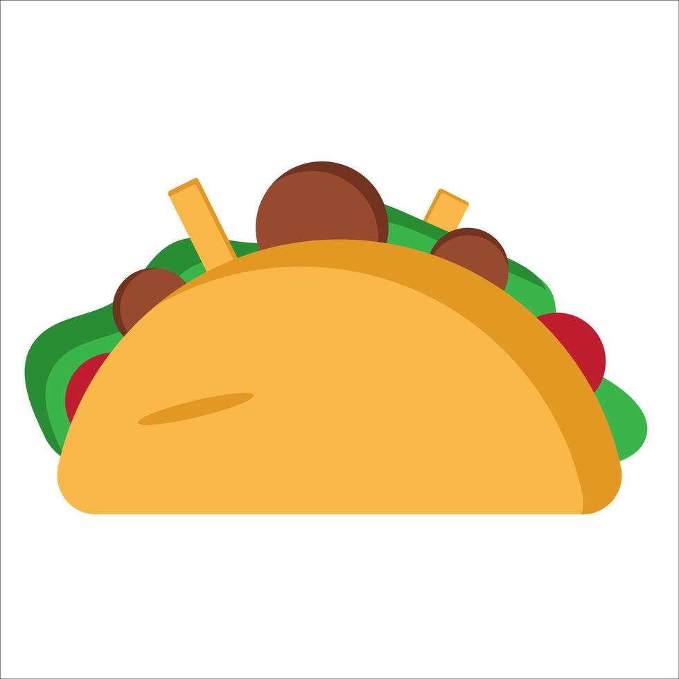 a taco is shown on a white background vector