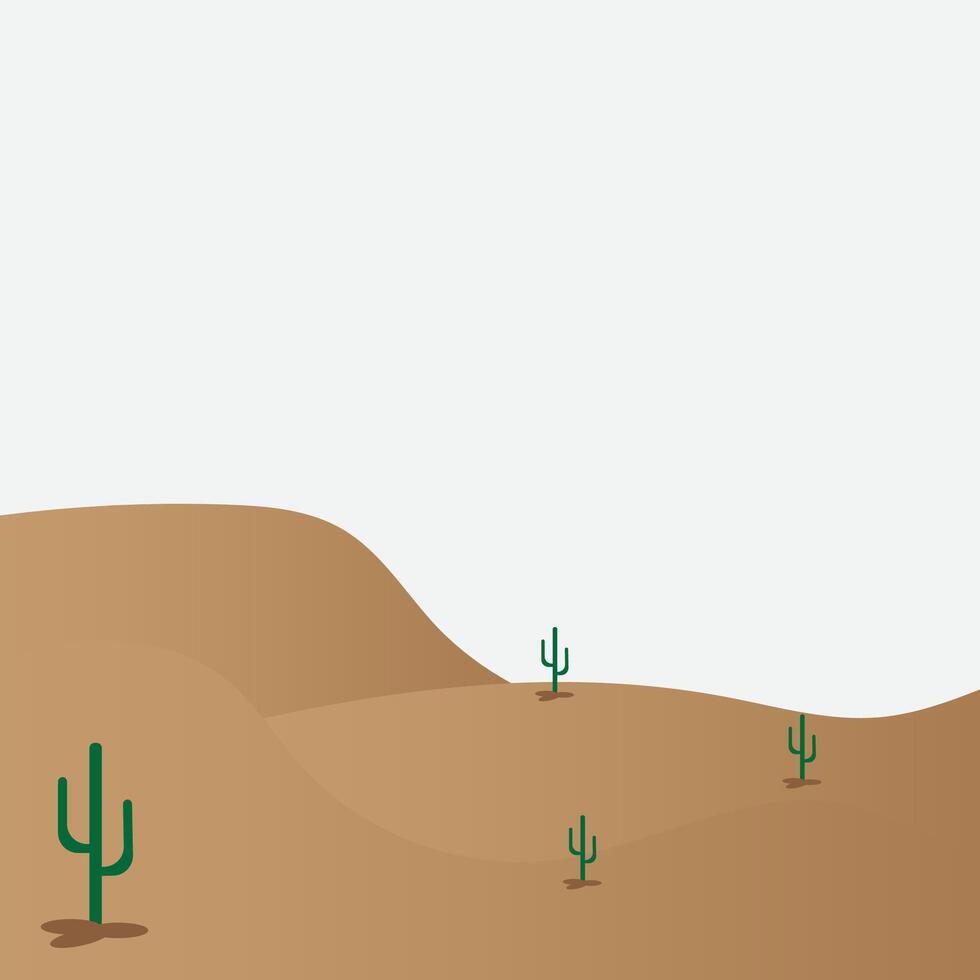 desert landscape with cactus plants and sand vector