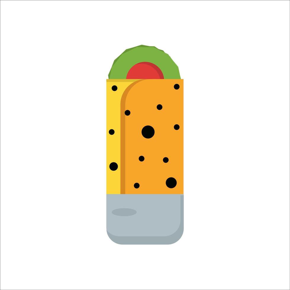 a taco with a slice of avocado on top vector