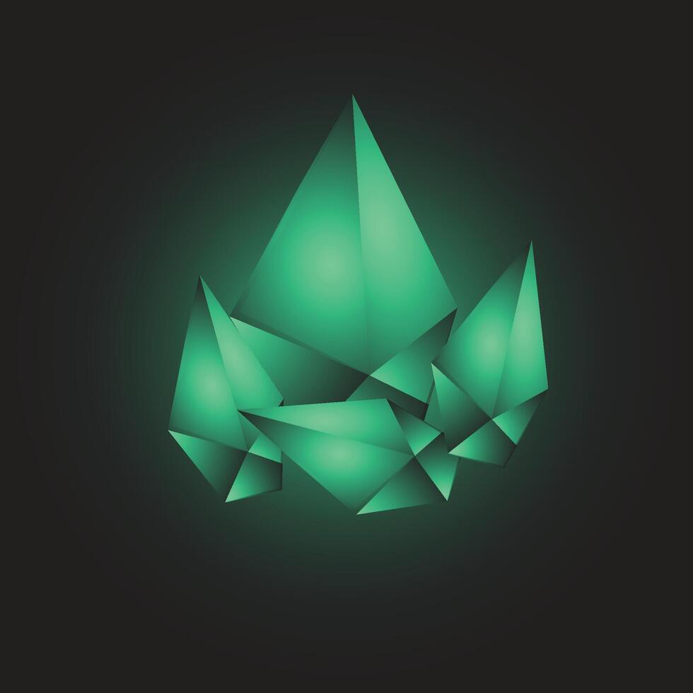 green 3d geometric abstract background vector