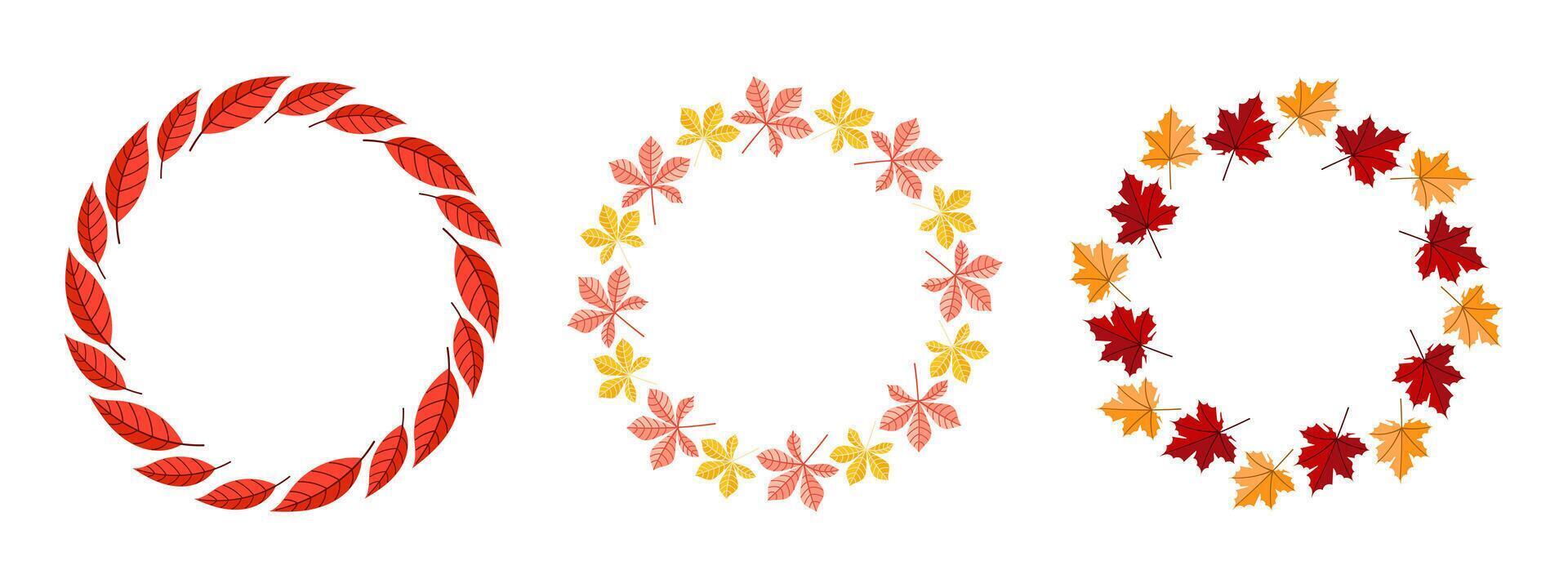 Autumn Leaf Wreaths for Beautiful and Inviting Seasonal Decor During the Fall Season vector
