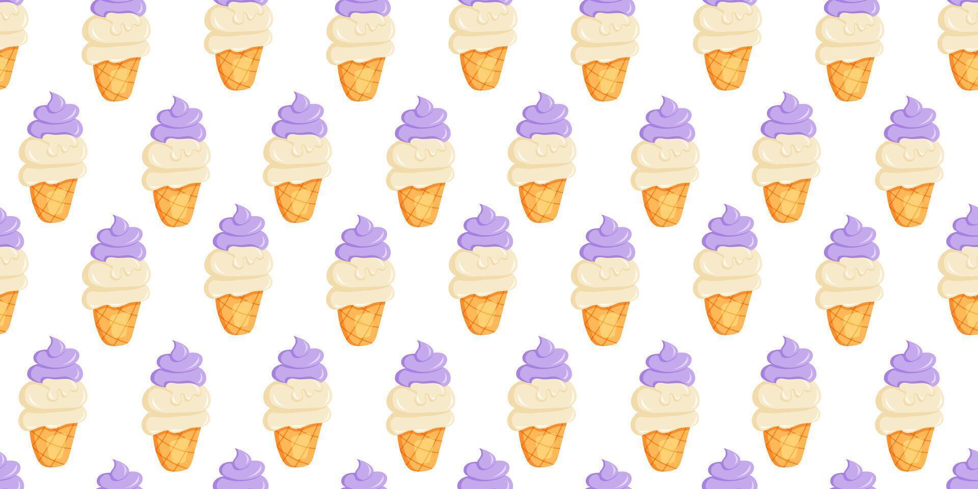 Vibrant and Colorful Ice Cream Cones Pattern Perfect for Any Celebration and Festivities vector