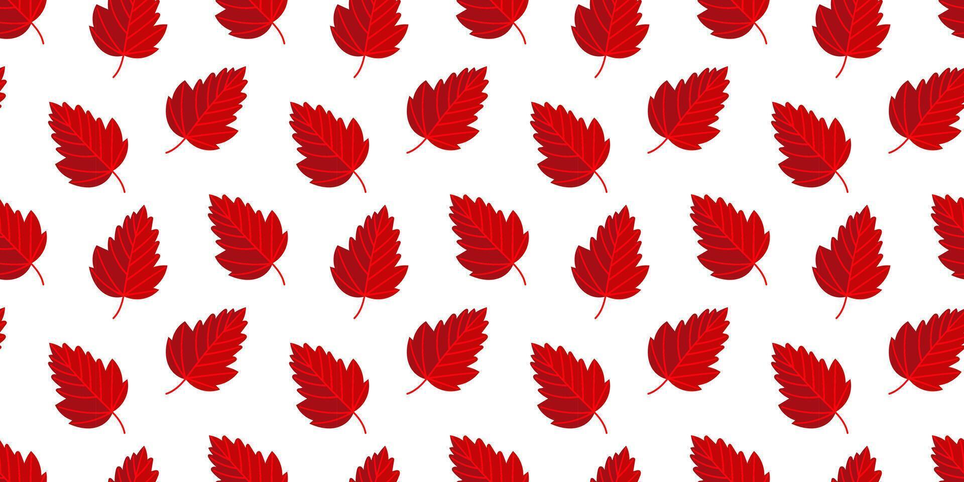 Red autumn leaf seamless pattern background vector