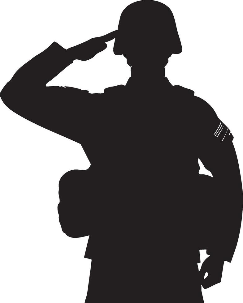 American Military Personnel Saluting vector