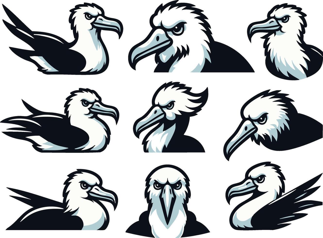 Albatross Clipart Set vector
