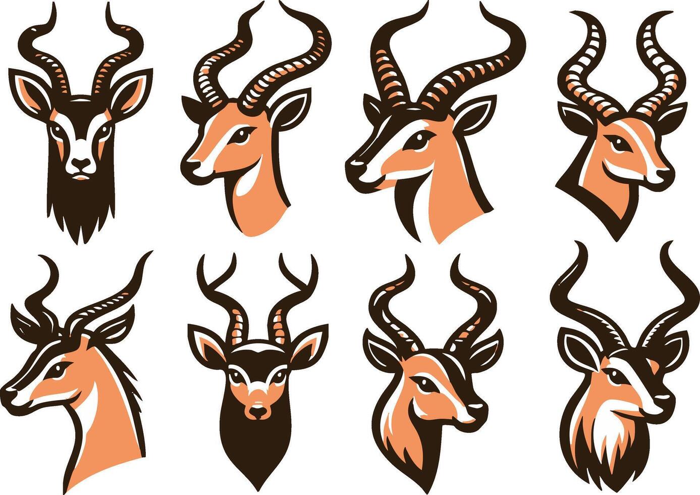Antelope Drawing Elegant Wild Animal on White Background vector