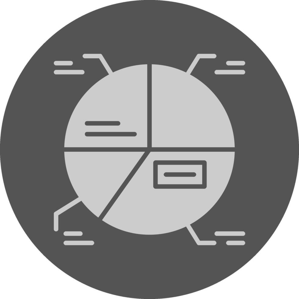 Pie chart Circle Minimal Grey Circle Style Icon vector