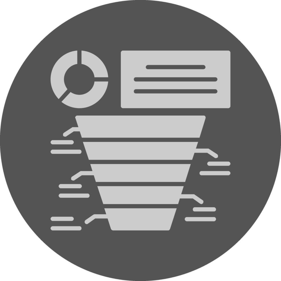 Funnel chart Circle Minimal Grey Circle Style Icon vector