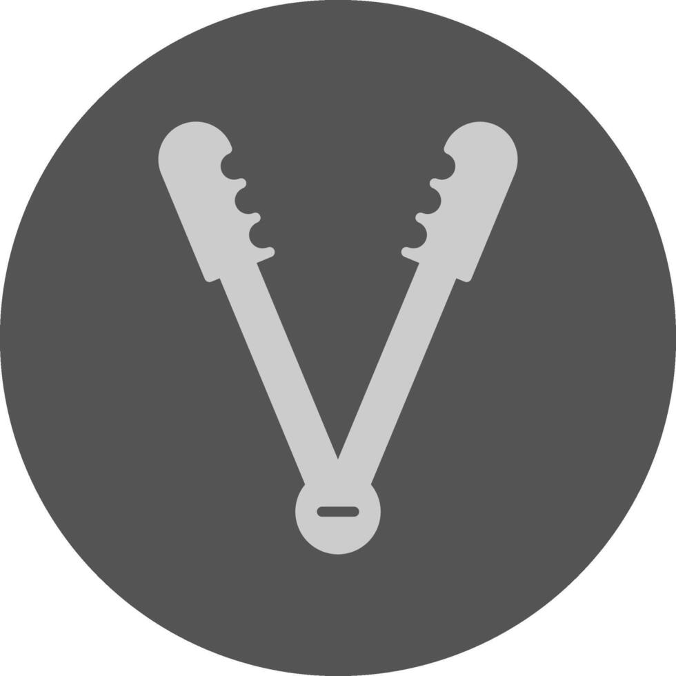 Tongs Minimal Grey Circle Style Icon vector