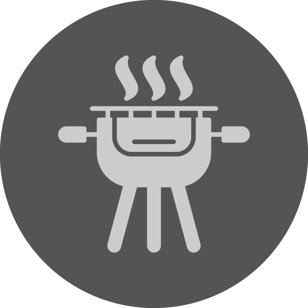 Grill Minimal Grey Circle Style Icon vector