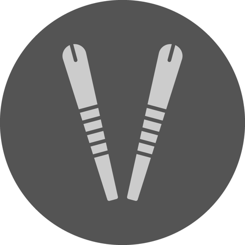 Chopsticks Minimal Grey Circle Style Icon vector