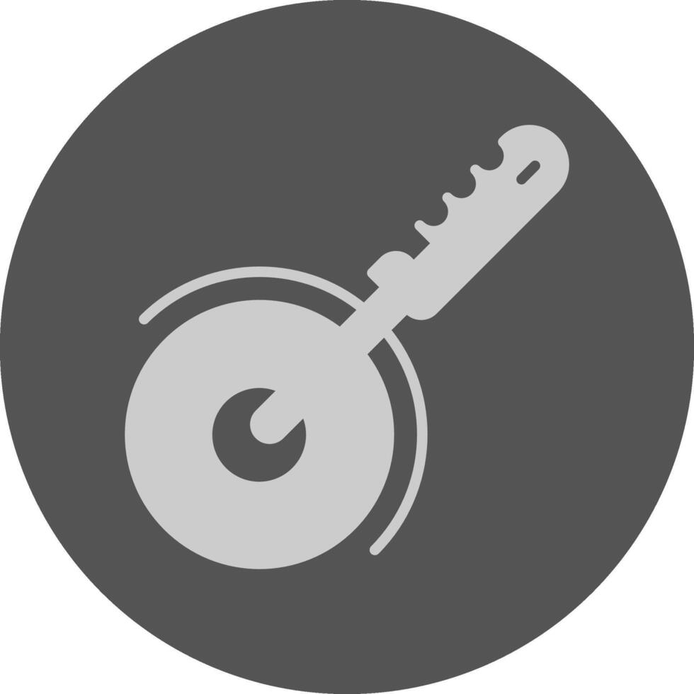 Pizza cutter Minimal Grey Circle Style Icon vector