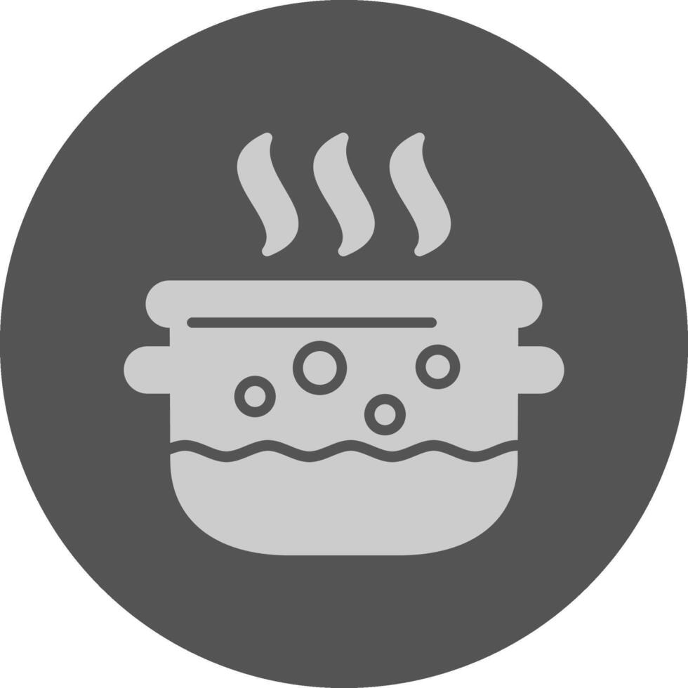 Pot Minimal Grey Circle Style Solid Icon Design vector