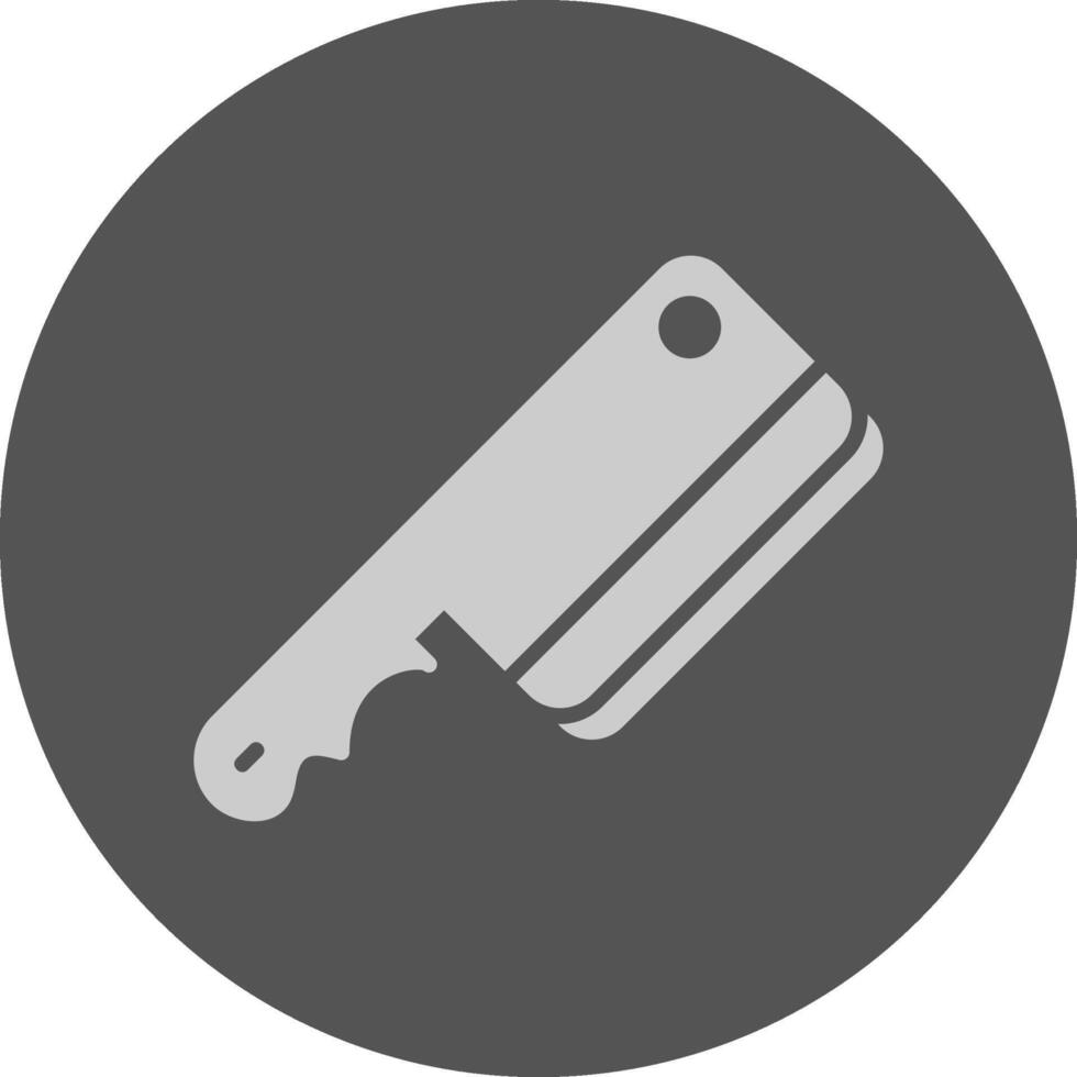 Butcher Knife Minimal Grey Circle Style Icon vector