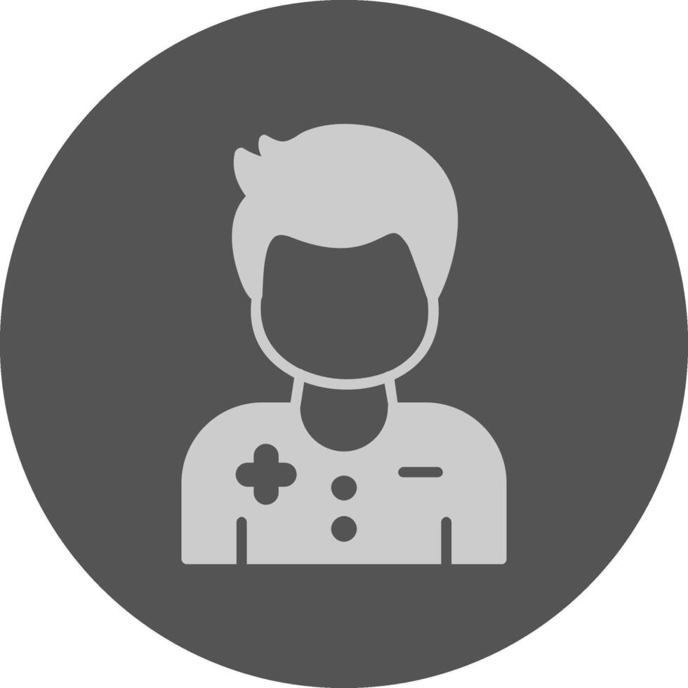 Male Patient Minimal Icon Grey Circle vector