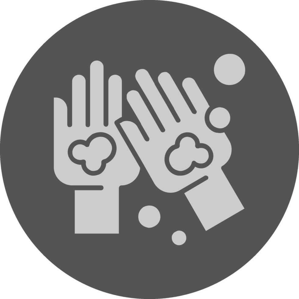 Hand wash Minimal Icon Grey Circle Design vector