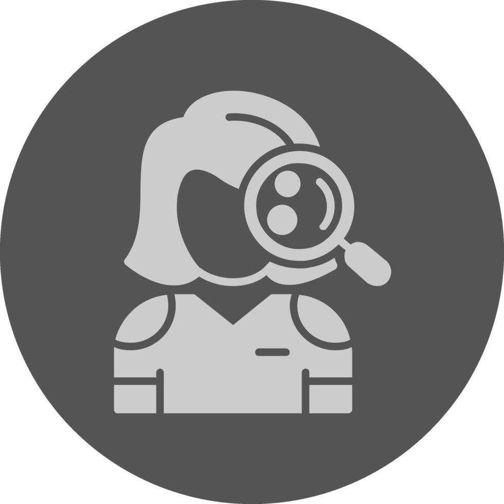 Woman Skin Check Up Minimal Icon Grey Circle vector