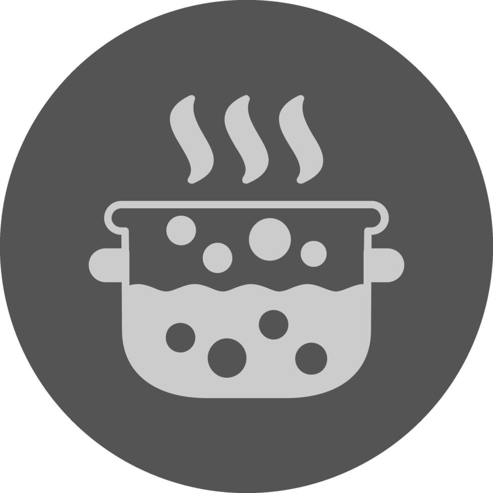 Water Boiling Minimal Icon Grey Circle vector