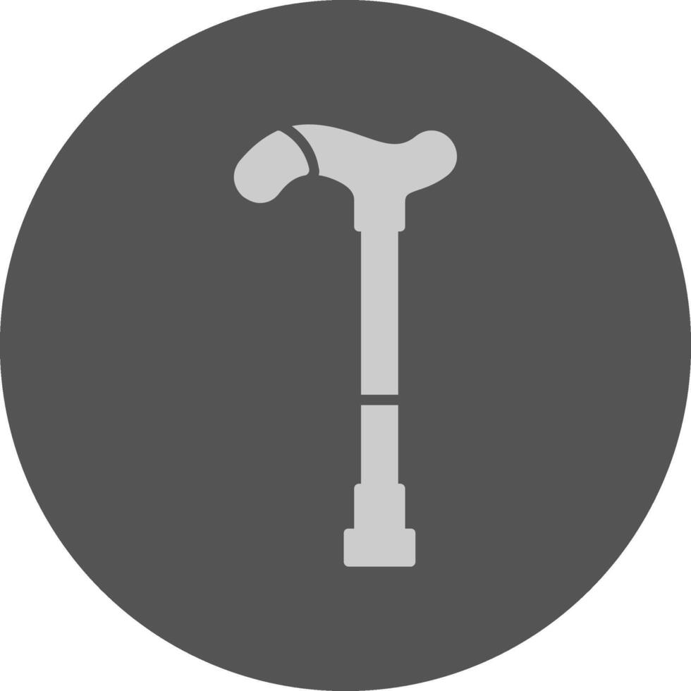 Walking stick Minimal Icon Grey Circle vector