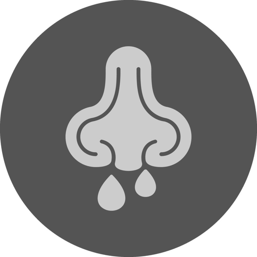 Nose bleeding Minimal Icon Grey Circle vector