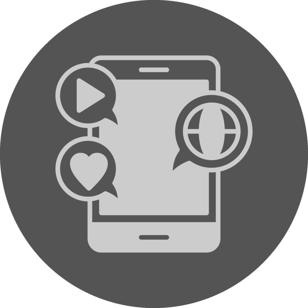 Social media Icon Minimal Grey Circle vector