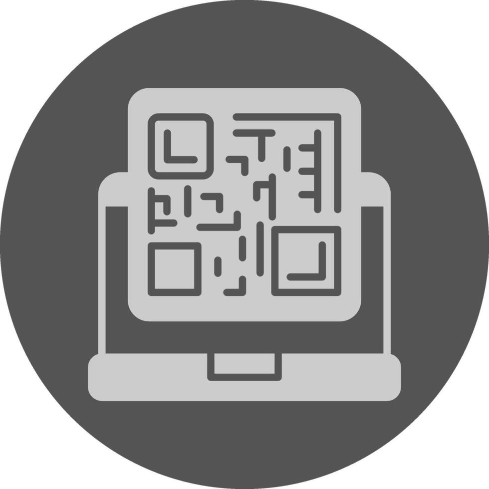 Qr code Icon Minimal Grey Circle vector