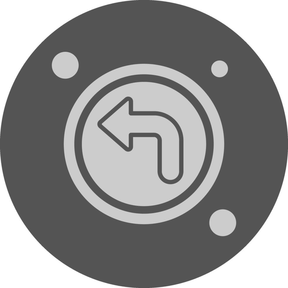 Turn left Navigation Minimal Grey Icon vector