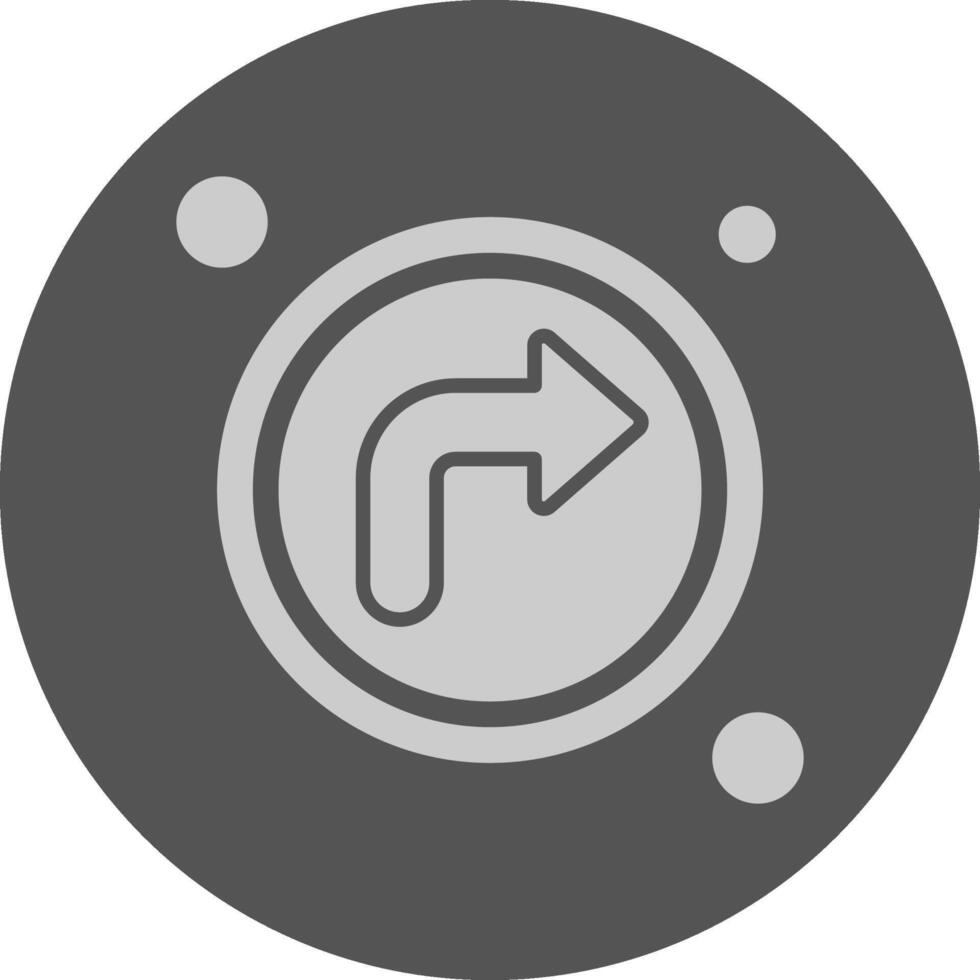 Turn right Navigation Minimal Grey Icon vector