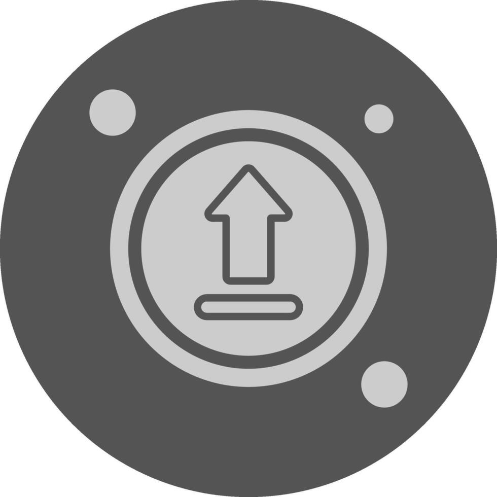 Upload Button Navigation Minimal Grey Icon vector