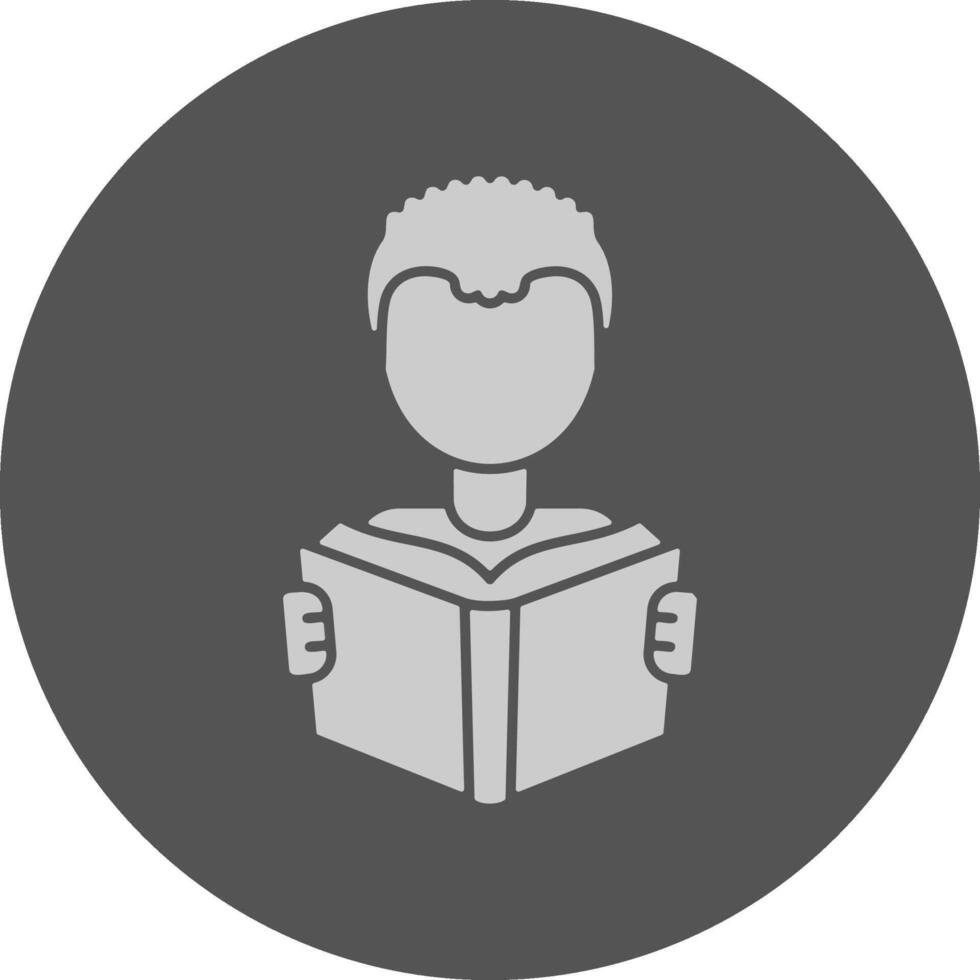 Child reading Minimal Grey Icon vector
