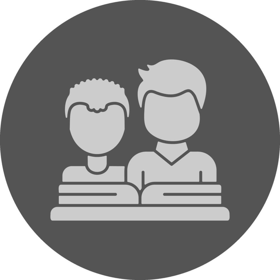 Group reading session Minimal Grey Icon vector