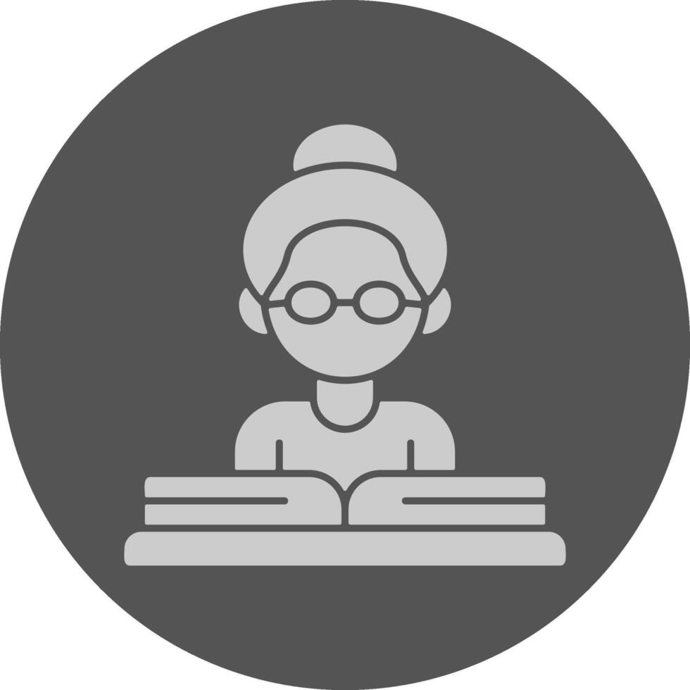 Teacher with a book Minimal Grey Icon vector
