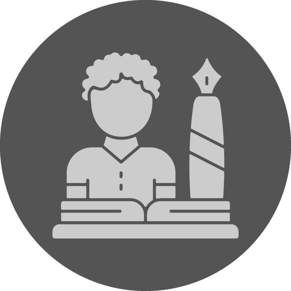 Author Minimal Grey Icon vector