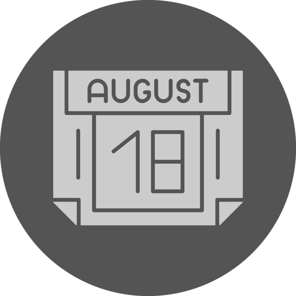 18 August Minimal Grey Icon vector