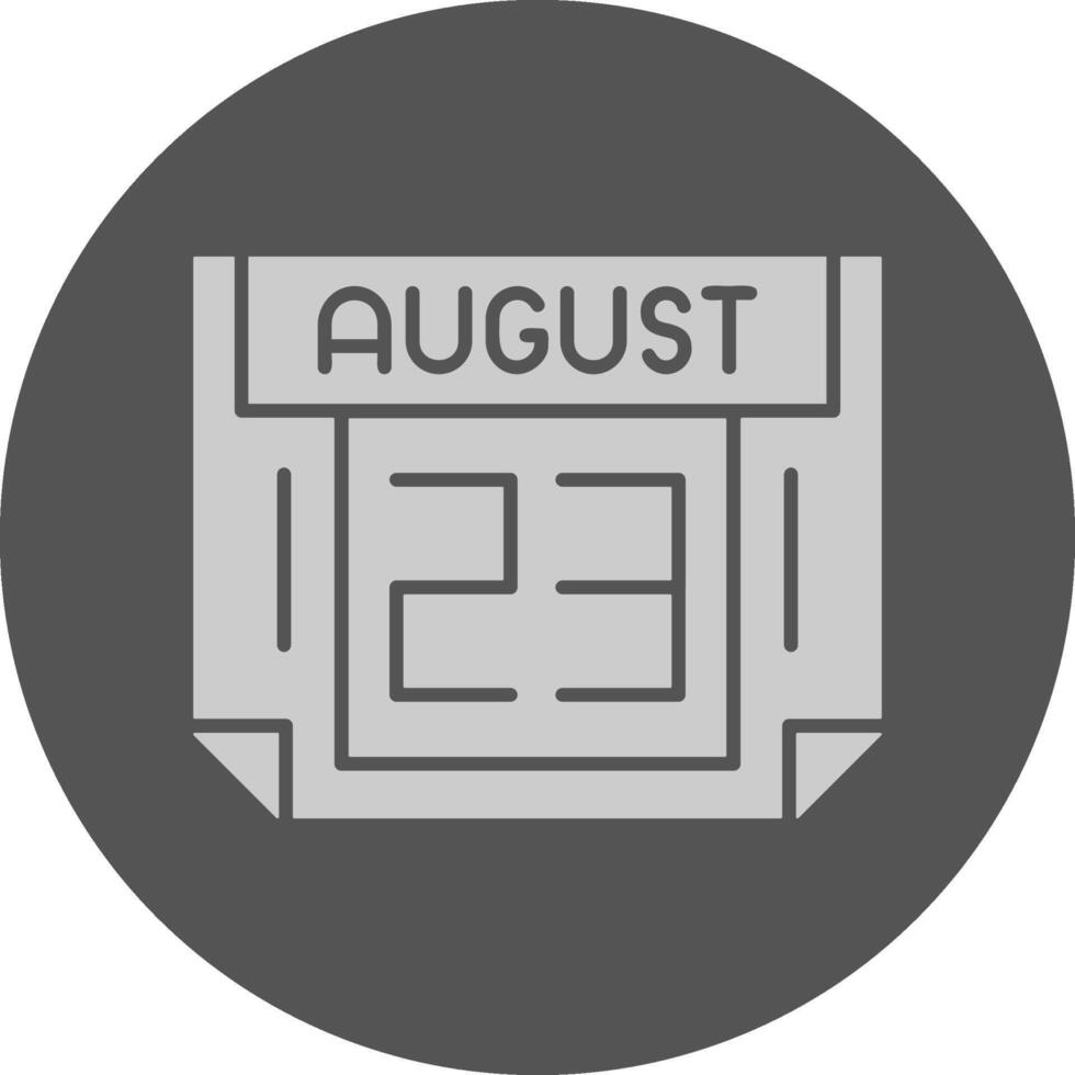 23 August Minimal Grey Icon vector