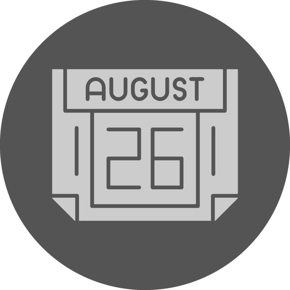 26 August Minimal Grey Icon vector
