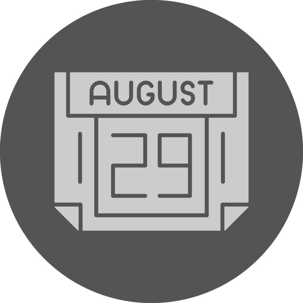 29 August Minimal Grey Icon vector