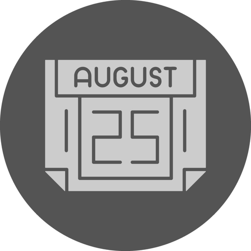25 August Minimal Grey Icon vector