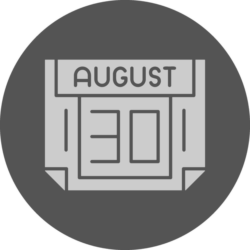 30 August Minimal Grey Icon vector