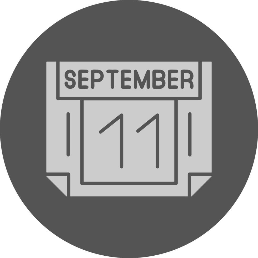 11 September Minimal Grey Icon vector