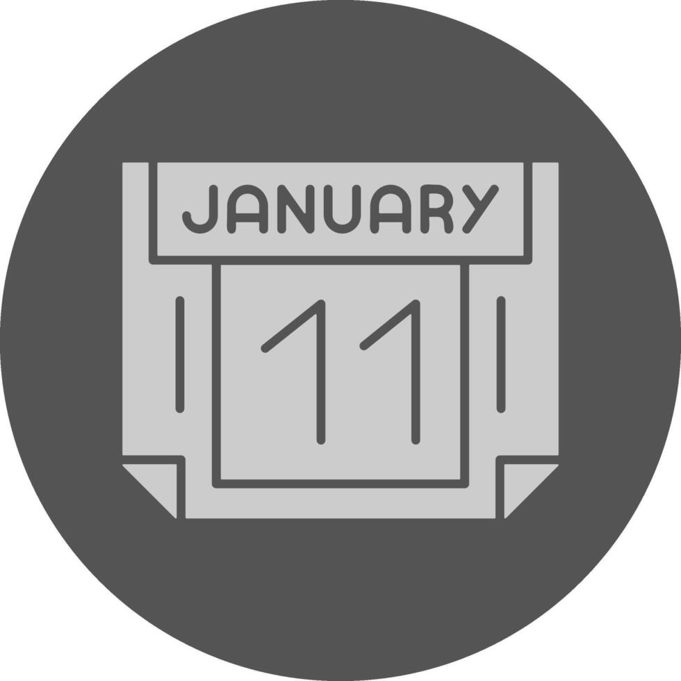 11 January Minimal Grey Icon Design vector