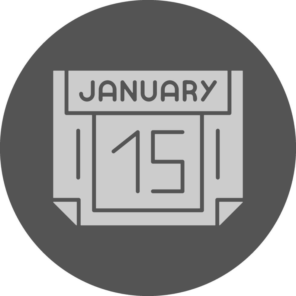 15 January Minimal Grey Icon vector