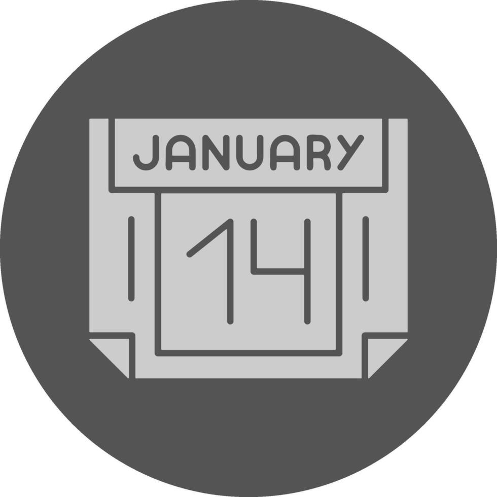 14 January Minimal Grey Icon vector