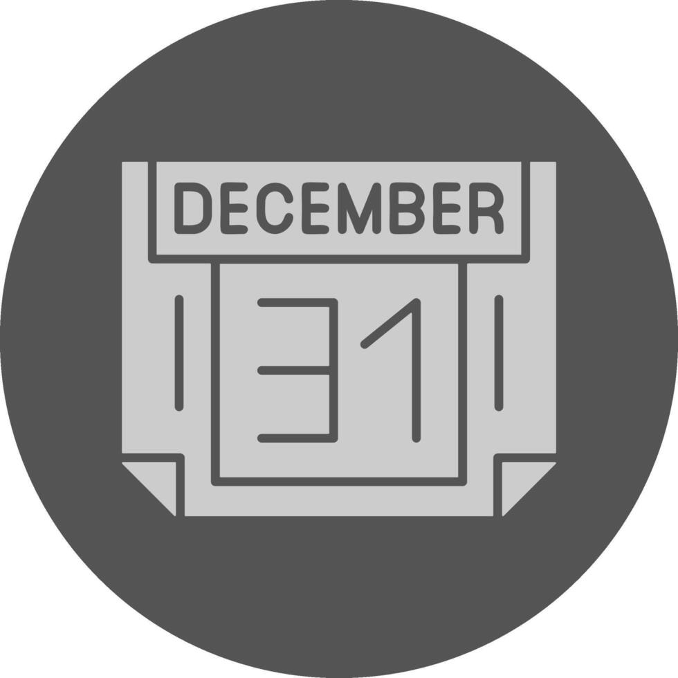 31 December Minimal Grey Icon vector