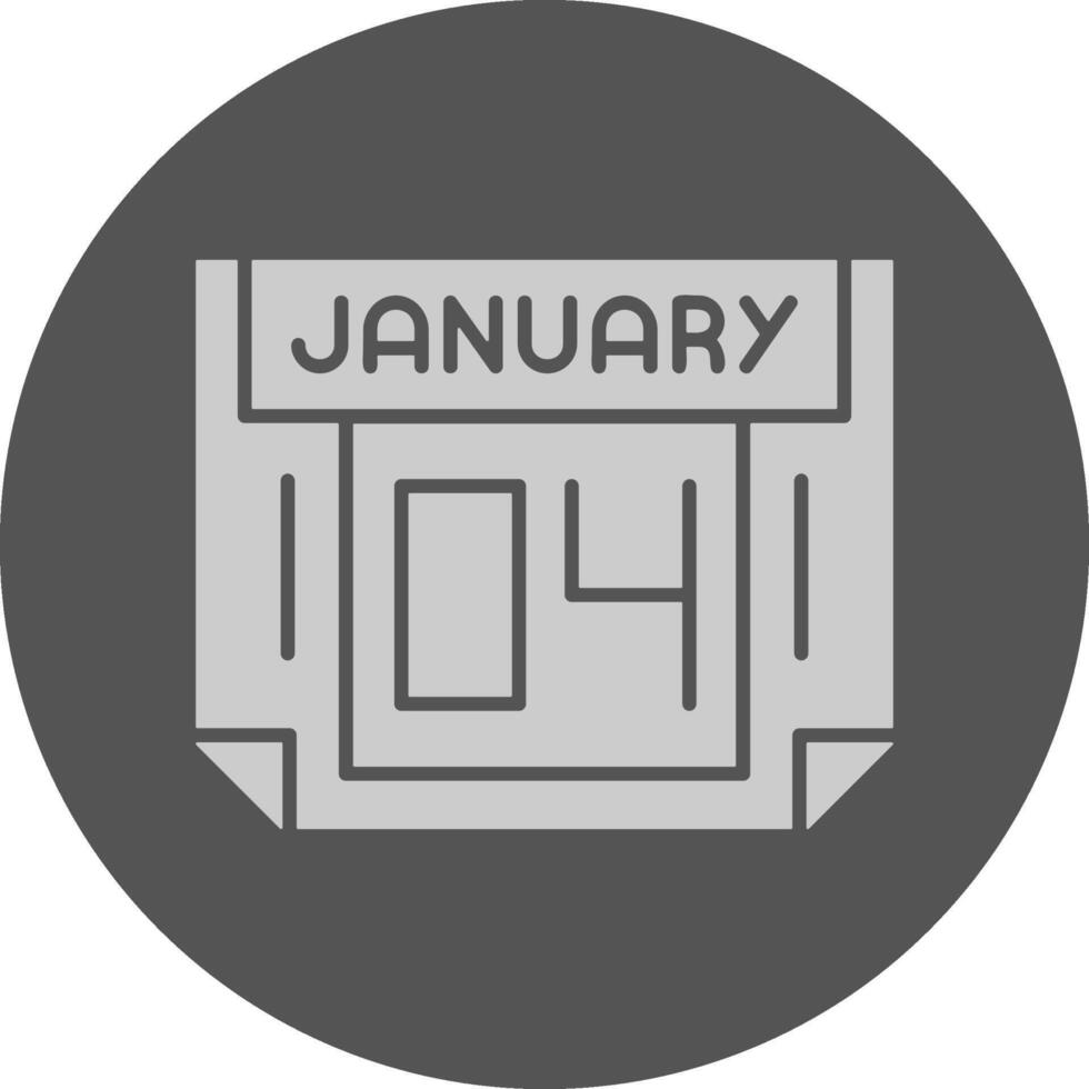 4 January Minimal Grey Icon vector