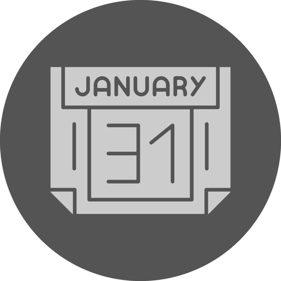 31 January Minimal Grey Icon vector